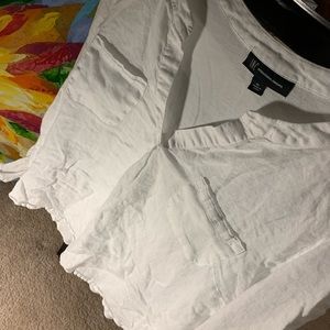 International Concepts white linen top